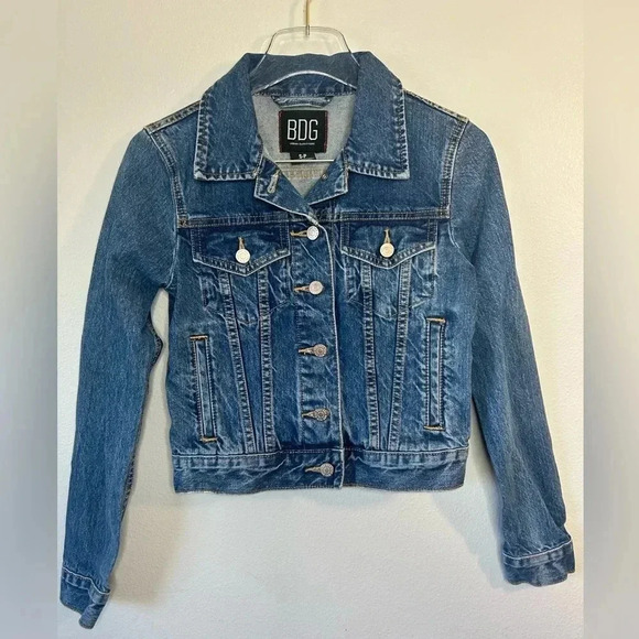 BDG Urban Outfitters Blue 100% Cotton Denim Trucker  Jean Jacket - Size Small - Picture 3 of 7